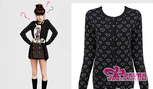 爱心开衫针织衫