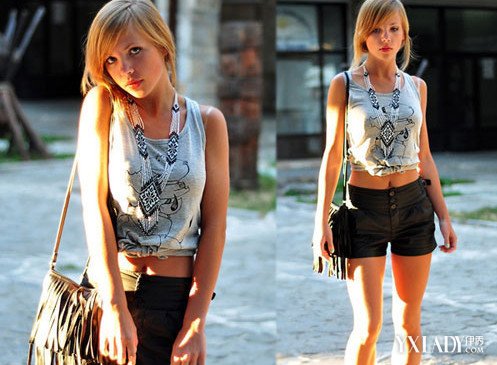 【图】皮<em>短裤美女</em>图片 欧美时尚<em>皮裤</em>街拍教你