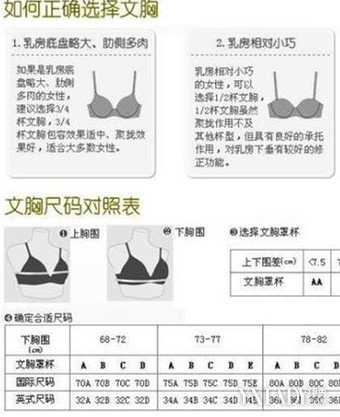 【图】女性<em>文胸尺码</em>对照表 教你<em>如何选择</em>适合