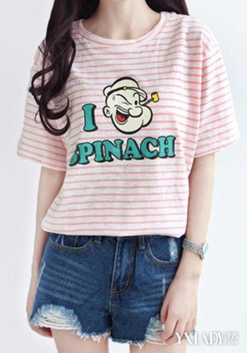 【图】条纹女体恤百搭短裙裤 引爆夏日甜美可