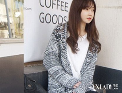 【图】<em>镂空针织开衫女长款</em>搭配 hlod住秋天绝