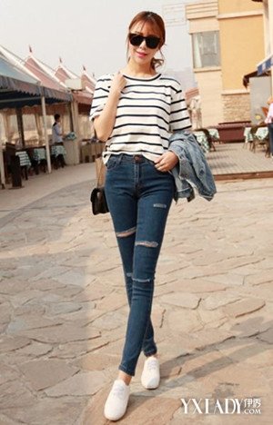 【图】宽松破洞牛仔裤搭配什么样的鞋子? 小拜