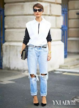 【图】宽松破洞牛仔裤搭配什么样的鞋子? 小拜
