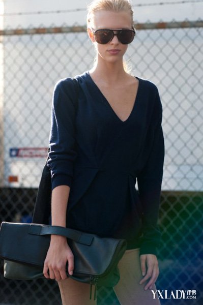 【图】圆脸穿衣搭配妙招 V领子单品显干练(2)