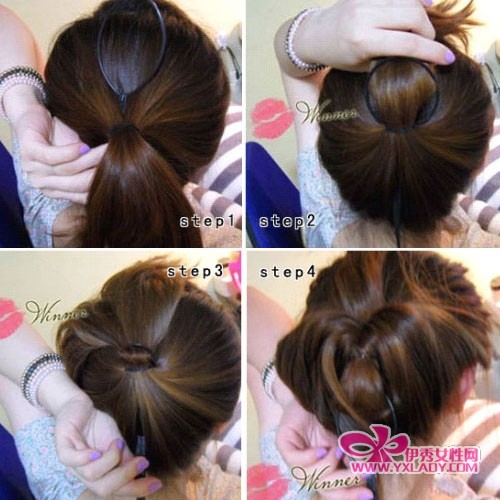 自助DIY超优雅韩式盘发 3分钟搞定_DIY发型_美容-