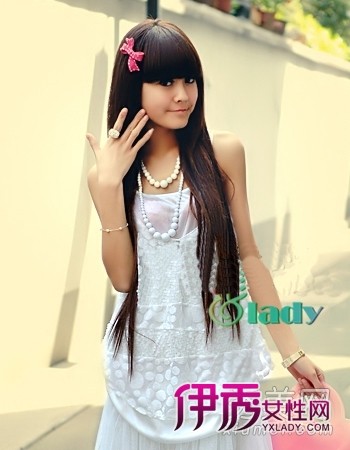 韩式齐刘海长<em>直发</em> 乖乖<em>女</em>秋日最爱<em>发型</em>(5)_流行