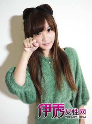 1分钟DIY+超萌妹子示范招财猫咪发型【图】_DIY发