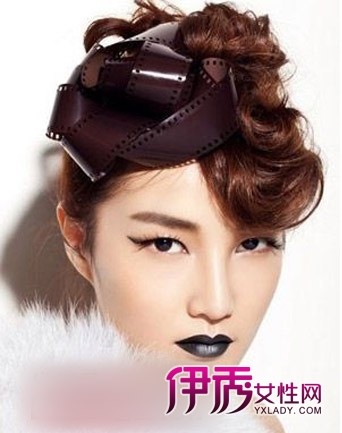 唯美<em>中短发盘发发型</em>图片 彰显名媛气质(6)_流行