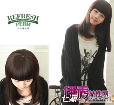 女生中短发直发发型图片