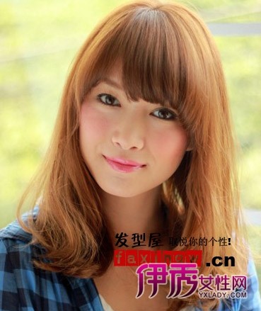 <em>圆脸</em>女生<em>中长发发型图片</em>(3)