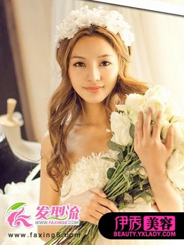 半头披发新娘发型