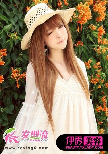 炎夏淑女魅力<em>中长直发发型</em>(2)_流行发型_美容