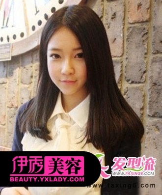 披肩的中长发发型,自然黑色中长发