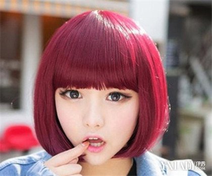 【图】浅酒红色发型图女大推荐 打造潮流美女