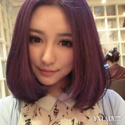 【图】紫红色头发图片欣赏 头发护理多种方法