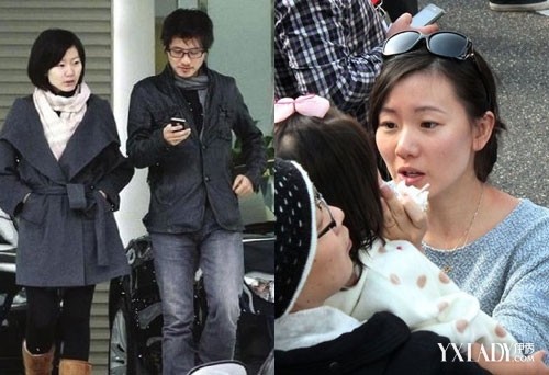 【图】 韩寒与妻子金丽华逛街 零交流 娇妻产后