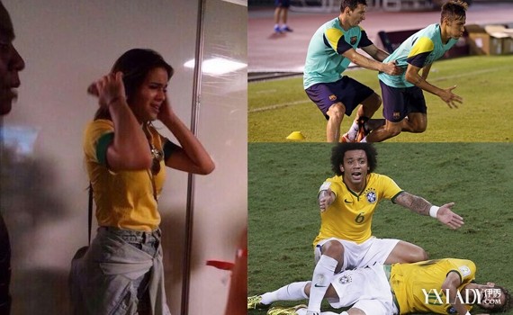 【组图】巴西灵魂人物内马尔重伤女友大哭 揭