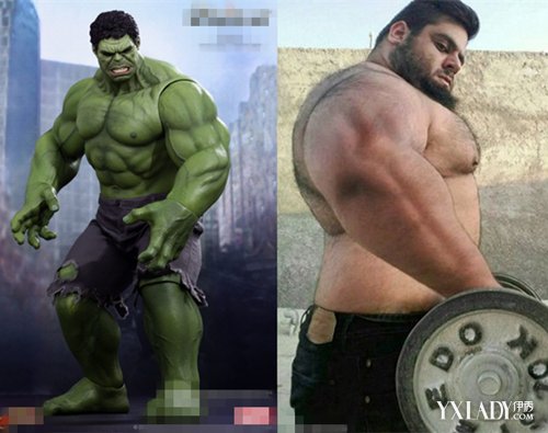 【图】 男子真实版绿巨人  肱二头肌吓坏网友_男