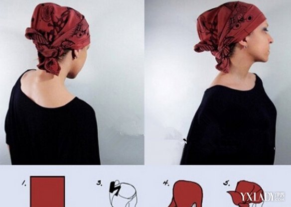 头巾蝴蝶结的系法图解图片