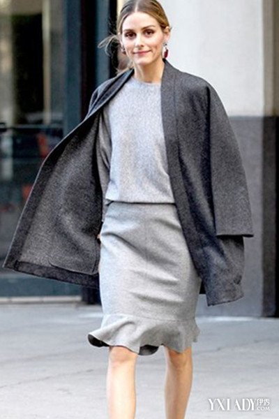 【图】女深灰色大衣搭配图片 四位超模时尚范