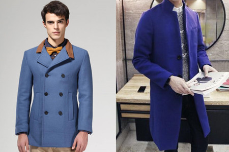 【图】蓝色呢子大衣搭配男 多种风格任你挑