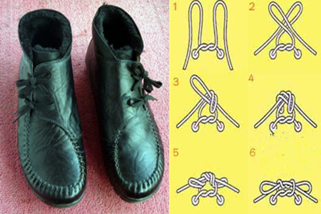 4孔皮鞋鞋带系法图片