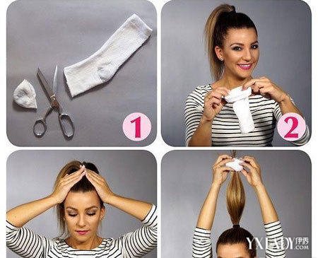 图怎样用袜子卷头发简单五步做出浪漫风情卷发