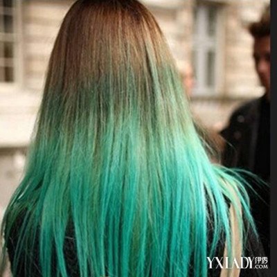 绿青色头发型图片图片